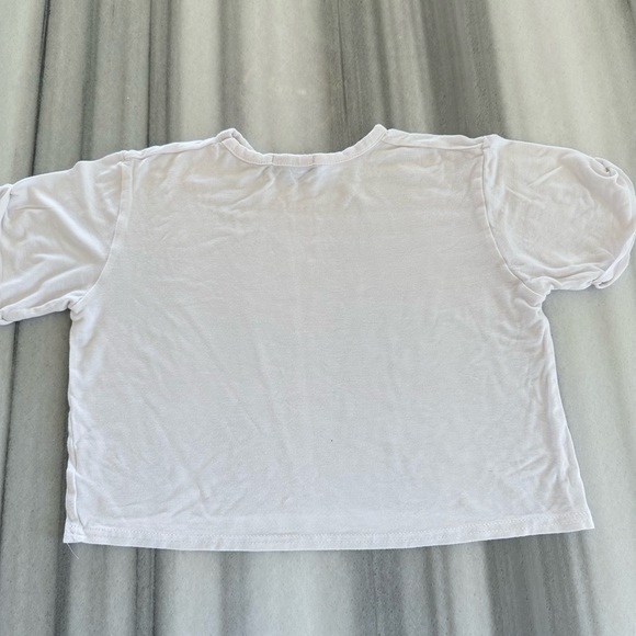 White Crop T-Shirt Size US0 NEW - Picture 5 of 6
